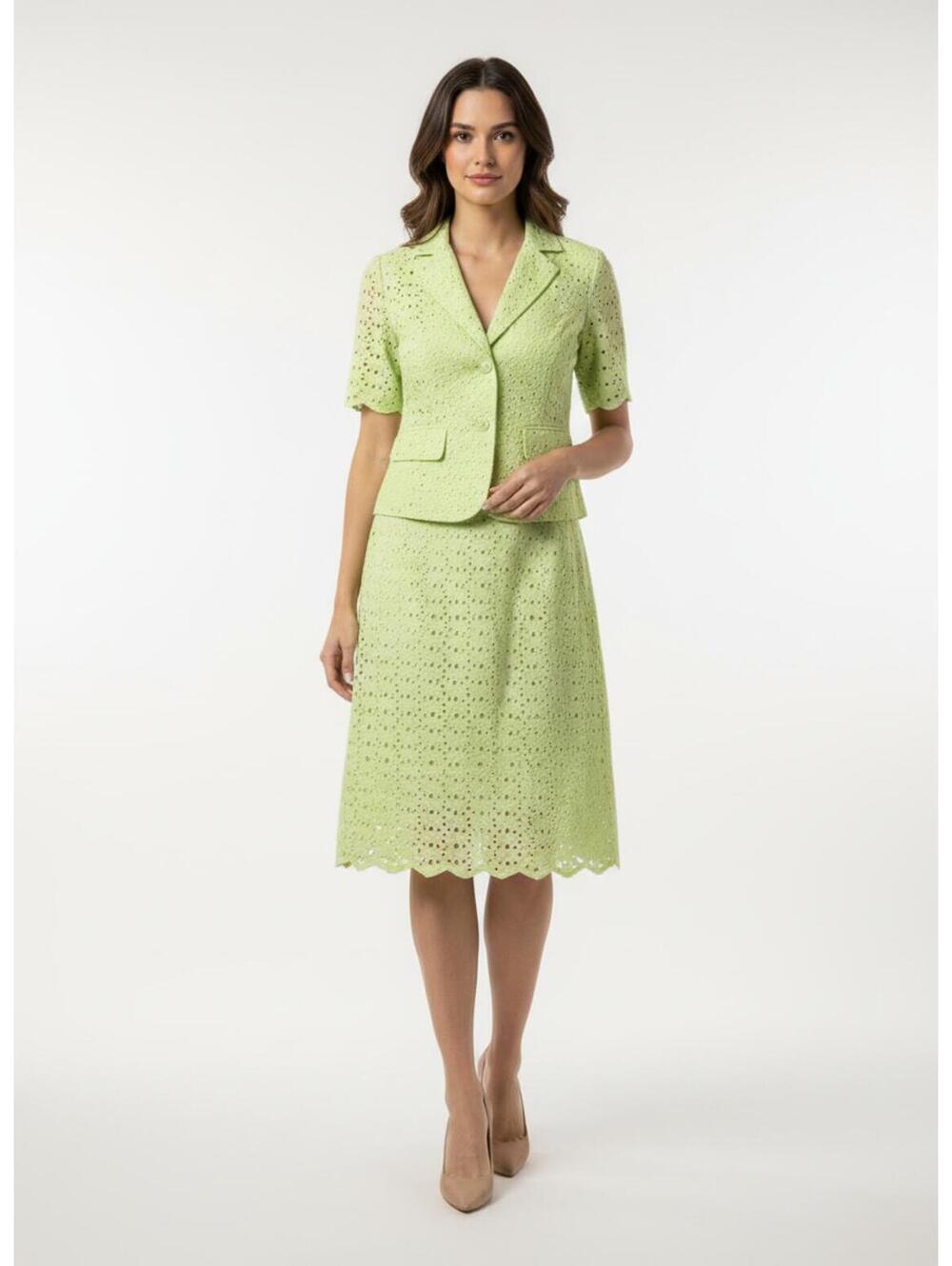 Willie Smith Light Green Eyelet Lace Skirt SZ‎ 6